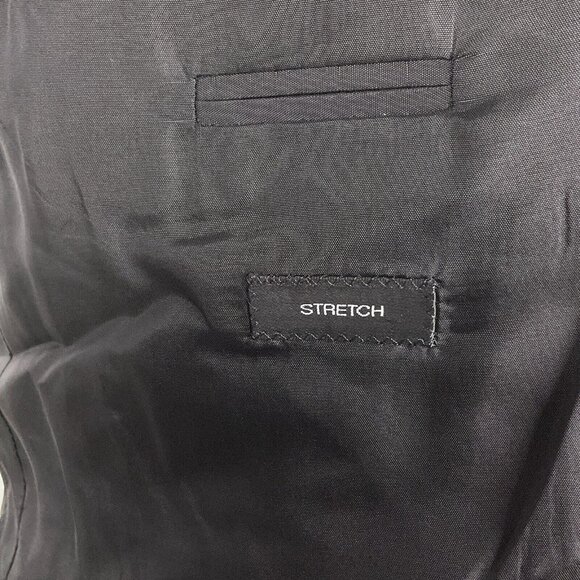 BOSS Hugo Boss Blazer Men 40 Black‎ White Herringbone Einstein Silk Wool Stretch - Picture 7 of 13